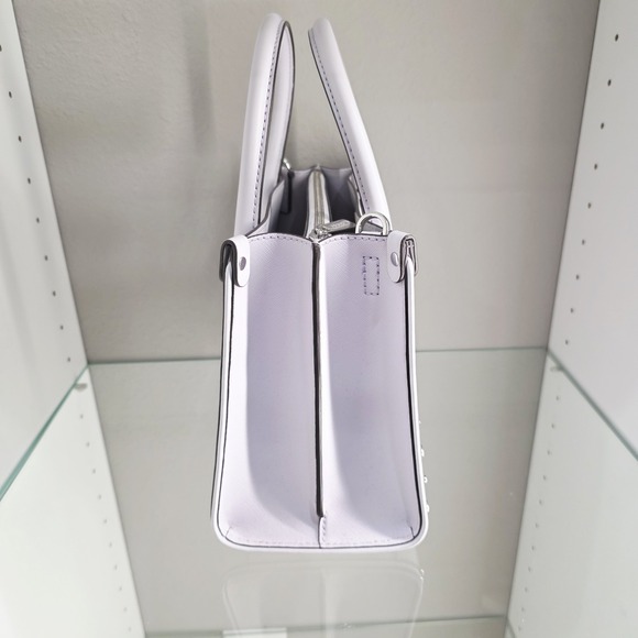 MICHAEL KORS MAPLE STUD OPTIC LAVANDER LEATHER MEDIUM SATCHEL BAG - Picture 6 of 10